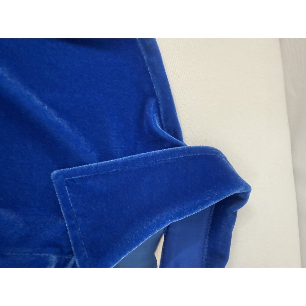 Soft Surroundings Blue Velvet Long Sleeve Button Top Shirt Womens Size XS Velour - Picture 7 of 10